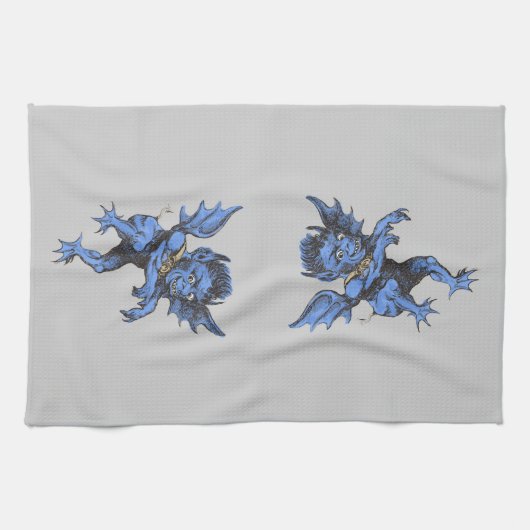 Halloween, eng Evil Gargoyle Demon Theedoek (Horizontaal)