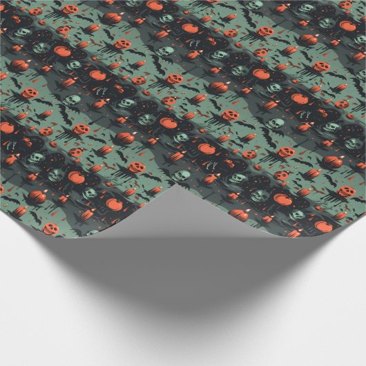 🎃💀 Halloween - eng groen Cadeaupapier (Hoek)