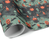 🎃💀 Halloween - eng groen Cadeaupapier (Rol Hoek)