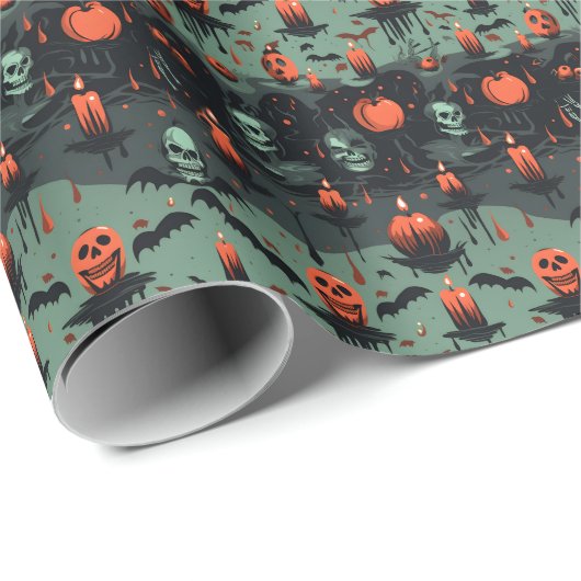 🎃💀 Halloween - eng groen Cadeaupapier (Rol Hoek)