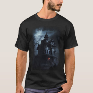 Halloween eng kasteel maan licht enge nacht t-shirt