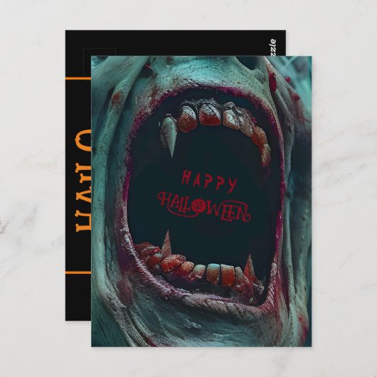 HALLOWEEN ENG MONSTER KOSTUUM PARTY BRIEFKAART (Voorkant / Achterkant)