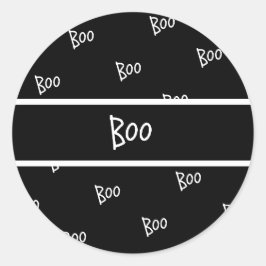 Halloween eng typografie zwart en wit ronde sticker
