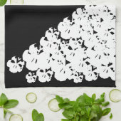 Halloween eng witte schedeltegel zwart theedoek (Gevouwen)