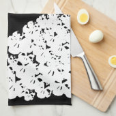 Halloween eng witte schedeltegel zwart theedoek (Quarter Fold)