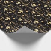 💀Halloween - eng 😱 zwart en geel Cadeaupapier (Hoek)