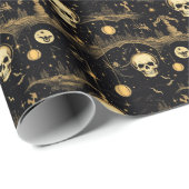 💀Halloween - eng 😱 zwart en geel Cadeaupapier (Rol Hoek)