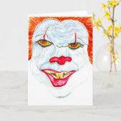 Halloween enge clown2 kaart (Gele Bloem)