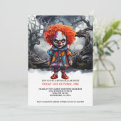 Halloween enge clown in Bossen Kaart (Staand voorkant)