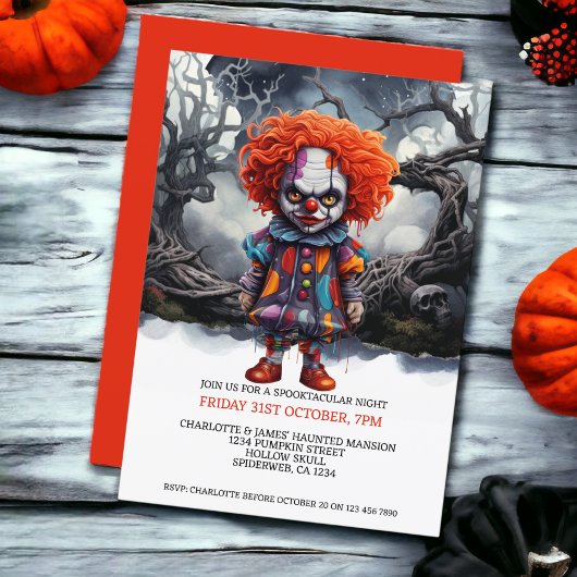 Halloween enge clown in Bossen Kaart
