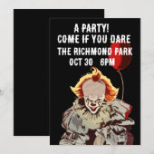 HALLOWEEN ENGE CLOWN PARTY UITNODIGINGEN (Voorkant / Achterkant)