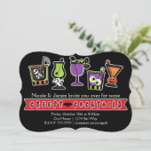 Halloween ENGE COCKTAILS Feest Uitnodigingen (Staand voorkant)