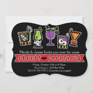 Halloween ENGE COCKTAILS Feest Uitnodigingen