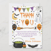 Halloween enge een verjaardag plat bedankkaart (Voorkant)