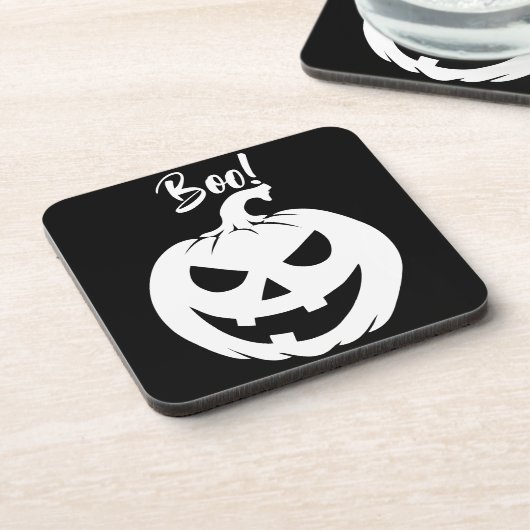 Halloween enge gezicht Jack-O-Lantern Custom Bier Onderzetter (Linkerzijde)