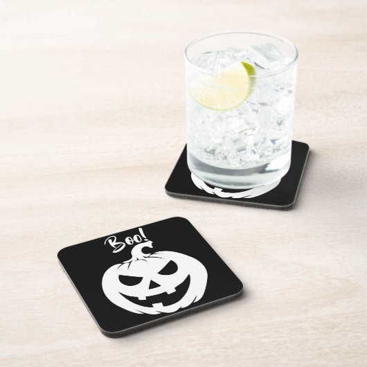 Halloween enge gezicht Jack-O-Lantern Custom Bier Onderzetter (Rechterzijde)