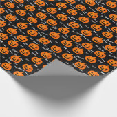 Halloween enge gezicht Jack-O-Lantern Custom Cadeaupapier (Hoek)