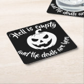 Halloween enge gezicht Jack-O-Lantern Custom Kartonnen Onderzetters (Schuin)