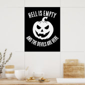 Halloween enge gezicht Jack-O-Lantern Custom Poster (Keuken)