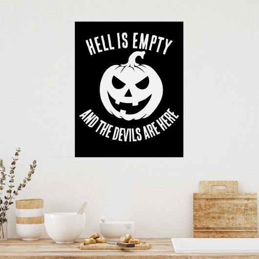 Halloween enge gezicht Jack-O-Lantern Custom Poster (Keuken)