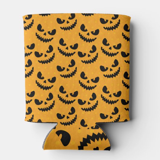 Halloween: enge gezichten, stijl. blikjeskoeler (Achterkant)