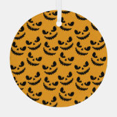 Halloween: enge gezichten,  stijl. glas ornament (Achterkant)
