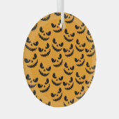 Halloween: enge gezichten,  stijl. glas ornament (Voorkant Rechts)