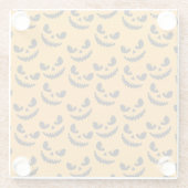 Halloween: enge gezichten,  stijl. glazen onderzetter (Achterkant)