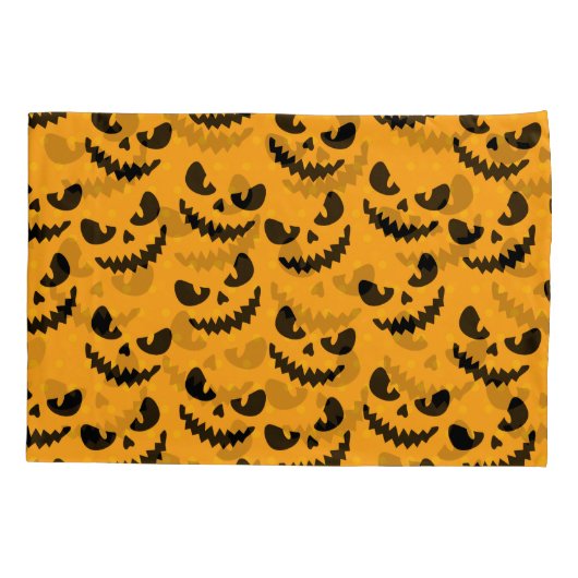 Halloween: enge gezichten,  stijl. kussensloop (Achterkant)