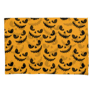 Halloween: enge gezichten, stijl. kussensloop