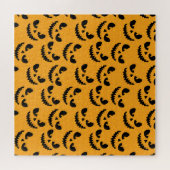 Halloween: enge gezichten, stijl. legpuzzel (Horizontaal)