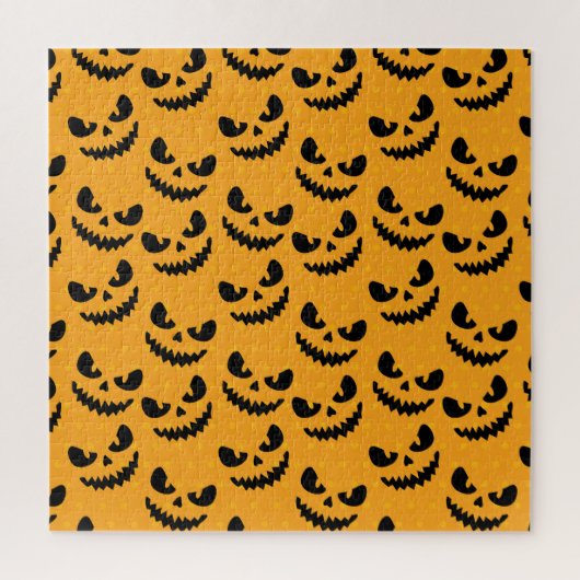 Halloween: enge gezichten, stijl. legpuzzel (Verticaal)