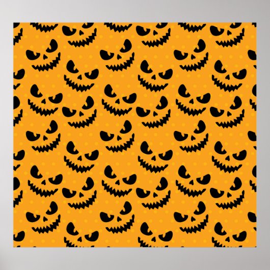 Halloween: enge gezichten, stijl. poster (Voorkant)