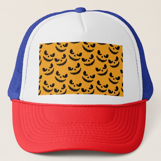 Halloween: enge gezichten, stijl. trucker pet (Voorkant)