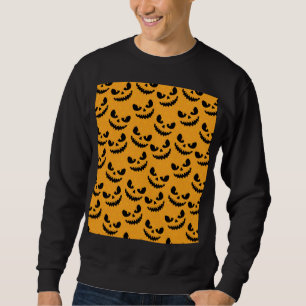 Halloween: enge gezichten, stijl. trui
