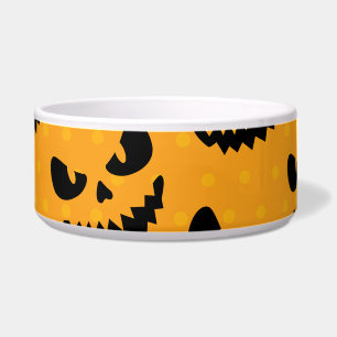Halloween: enge gezichten, stijl. voerbakje