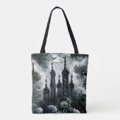 Halloween enge Gotische Bloemen Feestelijke Gift Tote Bag (Achterkant)