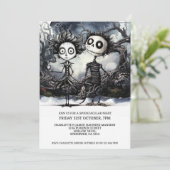 Halloween enge gotische paar in Bossen Kaart (Staand voorkant)