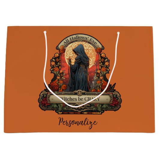 Halloween enge heks grappig citaat gepersonaliseer groot cadeauzakje (Voorkant)