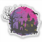 Halloween enge huis sticker (Voorkant)
