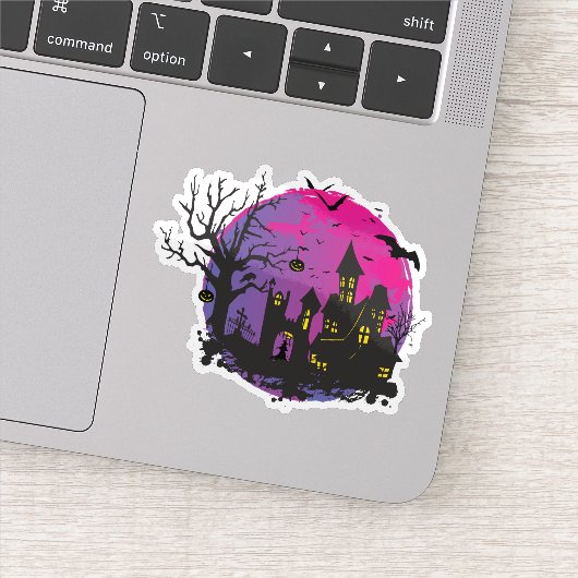 Halloween enge huis sticker (Detail)