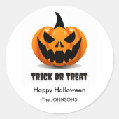 Halloween Enge Jack-o'-Lantern Ronde Sticker (Voorkant)