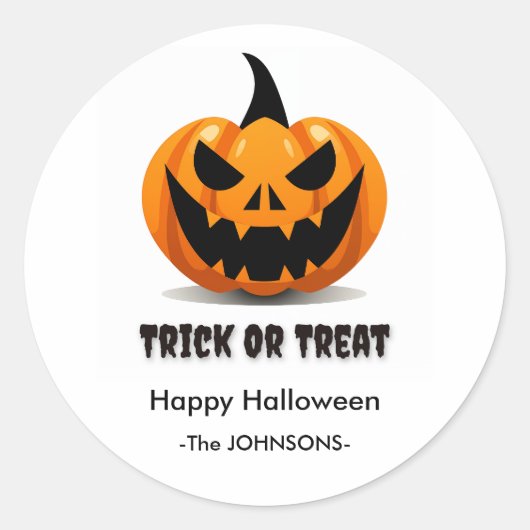 Halloween Enge Jack-o'-Lantern Ronde Sticker (Voorkant)