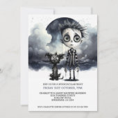 Halloween Enge Jongen en Hond Onder Een Volle Maan Kaart (Voorkant)