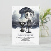 Halloween Enge Jongen en Hond Onder Een Volle Maan Kaart (Staand voorkant)