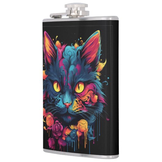 Halloween/enge kat/heks/tovenaar heupfles (Links)