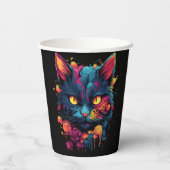 Halloween/enge kat/heks/tovenaar papieren bekers (Achterkant)