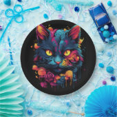 Halloween/enge kat/heks/tovenaar papieren bordje (Feest)