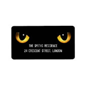 Halloween Enge Kat's Ogen Etiket (Voorkant)