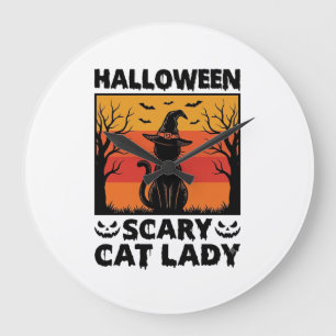 Halloween Enge Kattenvrouw Vintage Gravure Shirt D Grote Klok